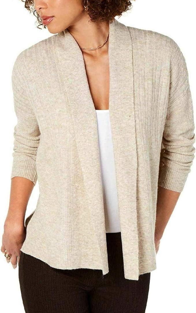Style & Co Mixed Rib Open Front Cardigan Sweater Large
