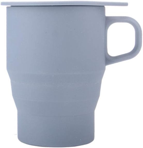 Silicone Folding Coffee Cup Mug Straw With Lid 300ml