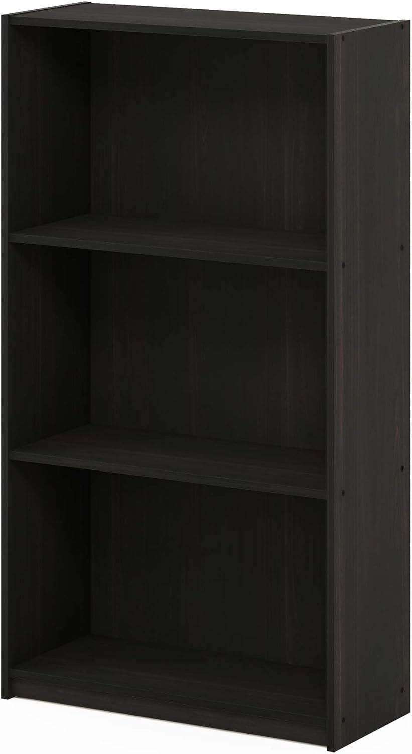 Furinno Basic Bookcase Storage Shelves 3 Tier Espresso